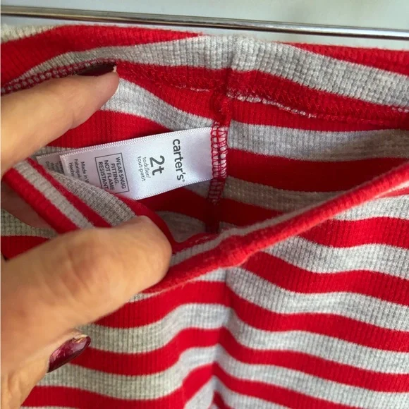 Carter's Festive Red and Gray Pajama Set - Picture 5 of 6